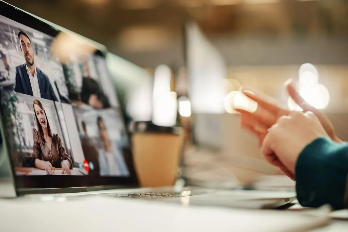 Man joining a meeting online